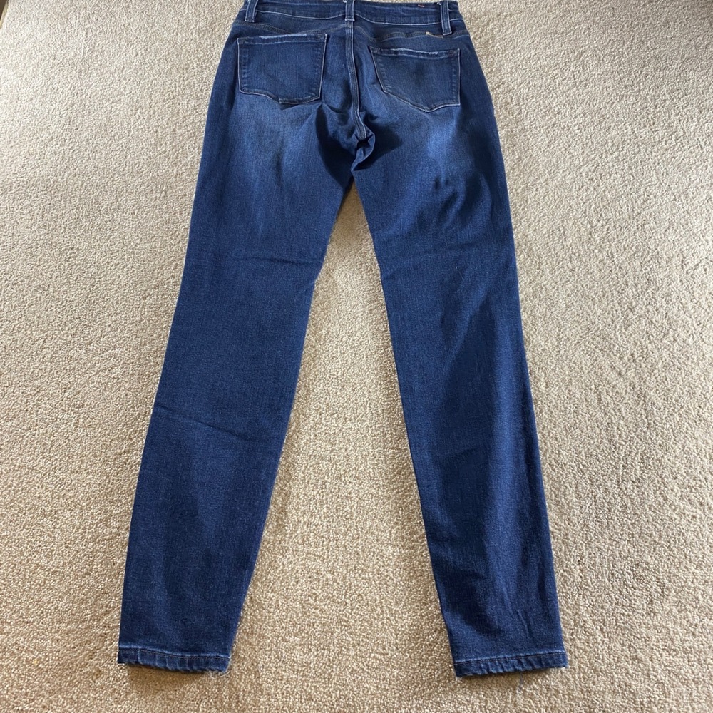 KanCan Skinny Jeans Womens 9/28 Dark Wash Excellent Distressed Button Fly - Picture 10 of 12